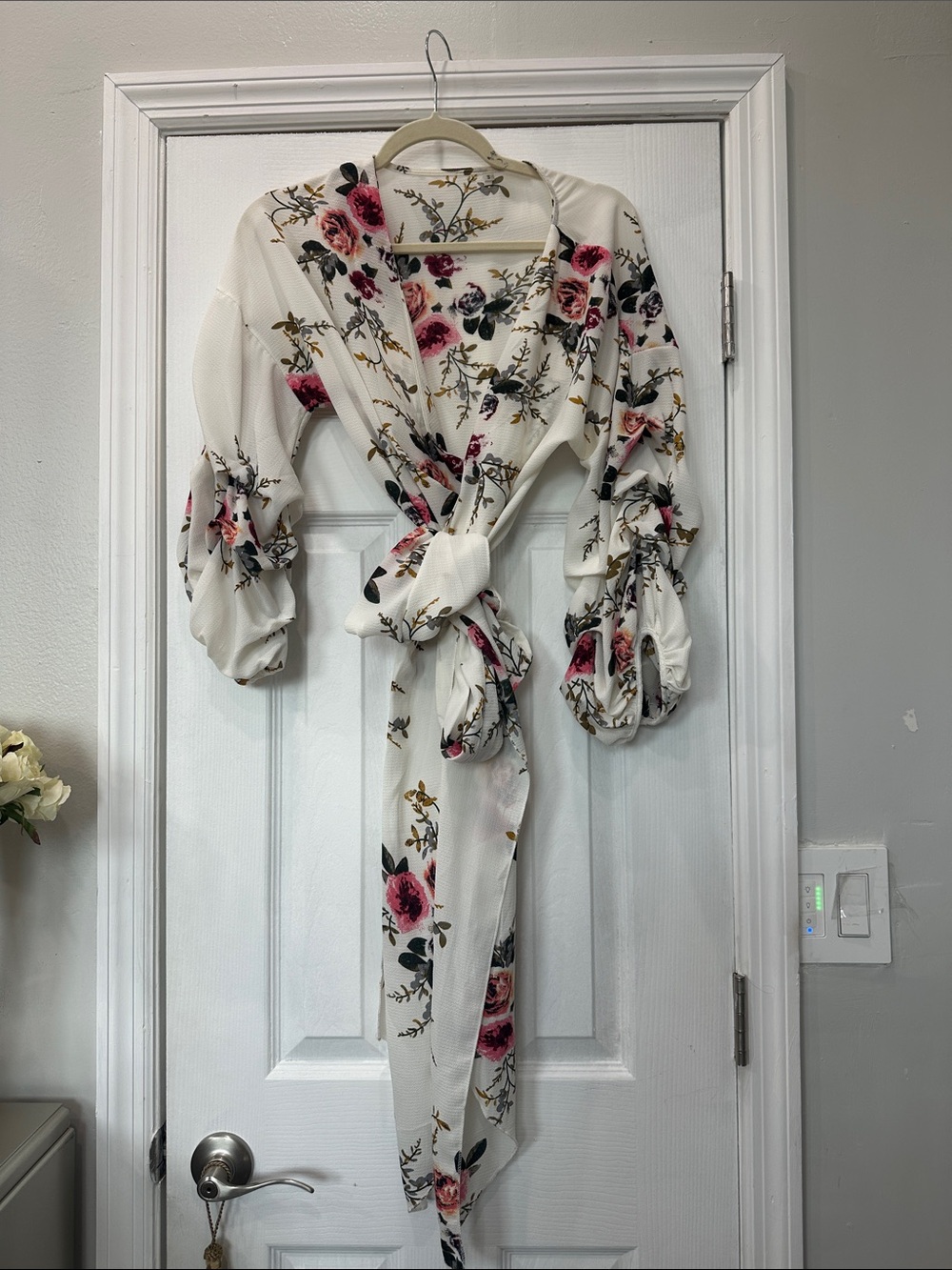 Wrap around flower blouse